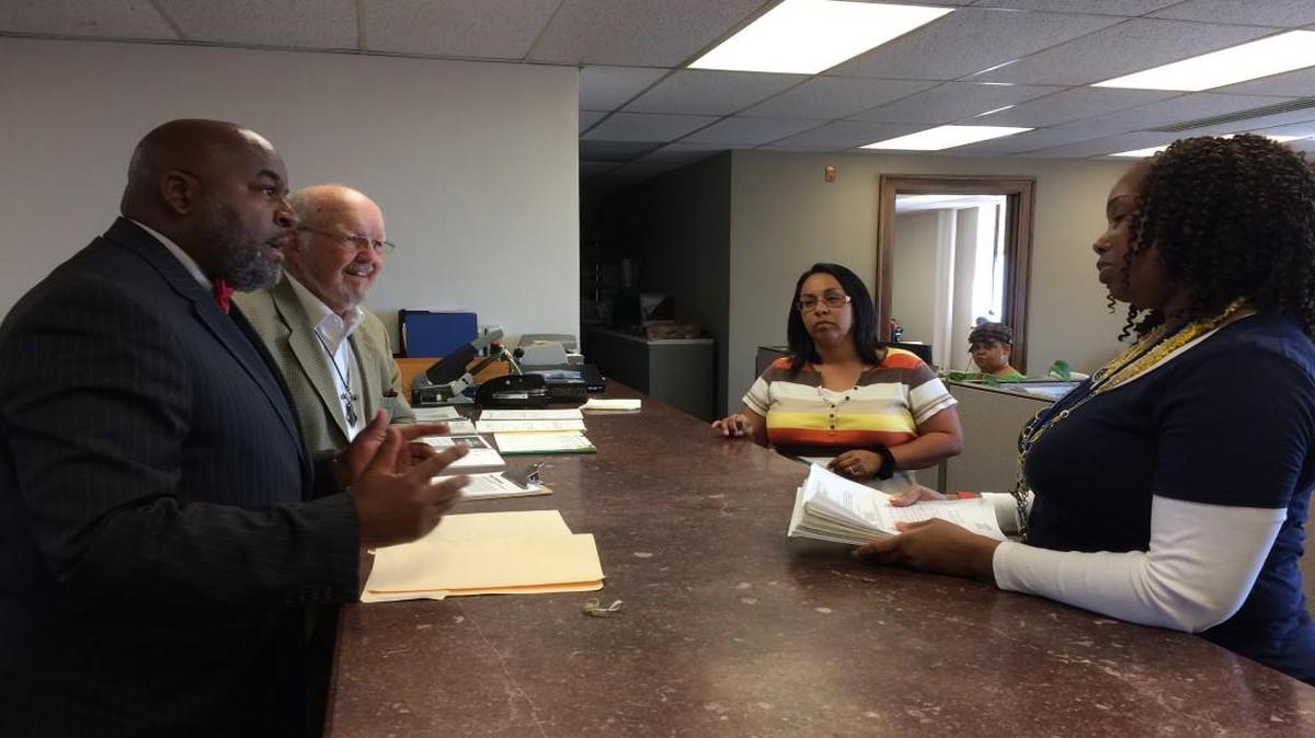Vernon Howard Jr. and Sam Mann led a petition initiative drive to get a one-eighth-cent sales tax proposal for East Side economic development on the April ballot. On Thursday, the City Council agreed to put the measure to city voters on April 4.