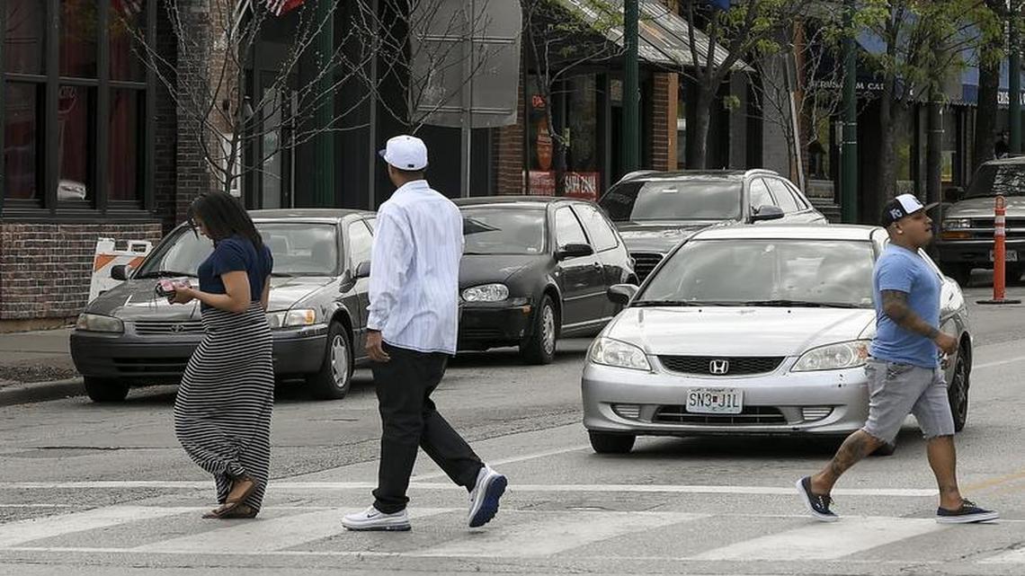 The Kansas City Plan Commission on Tuesday will consider a proposal that would privatize stretches of Pennsylvania Avenue and Westport Road in the Westport entertainment district. Above, the busy corner of Westport Road and Broadway, looking west toward Pennsylvania Avenue.