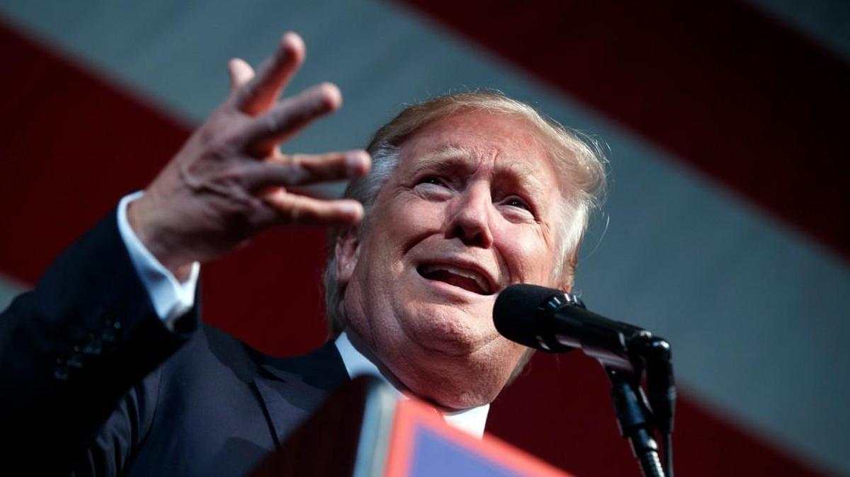 Republican presidential candidate Donald Trump speaks during a campaign rally at Crown Arena, Tuesday, Aug. 9, 2016, in Fayetteville, N.C.