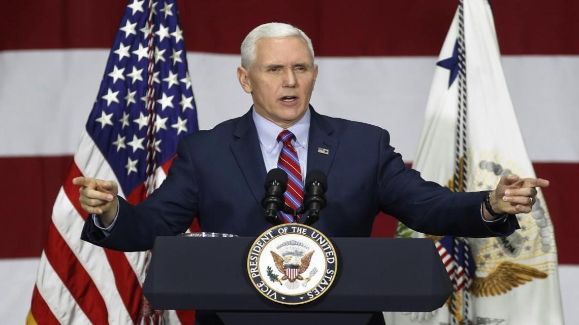Vice President Mike Pence will be in Kansas City Wednesday to promote President Donald Trump's tax cuts and to raise money for U.S. Rep. Kevin Yoder. Pence will arrive about 10:40 a.m. at the Wheeler Downtown Airport in Kansas City. Pence will speak about 12:30 p.m. at the America First Policies event "Tax Cuts to Put America First!" at the Kansas City Marriott Downtown.