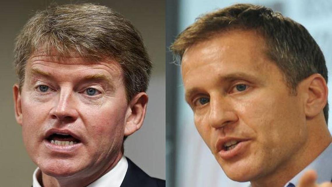 Attorney General Chris Koster (left) and former Navy SEAL Eric Greitens will face off this November to become Missouri’s next governor.