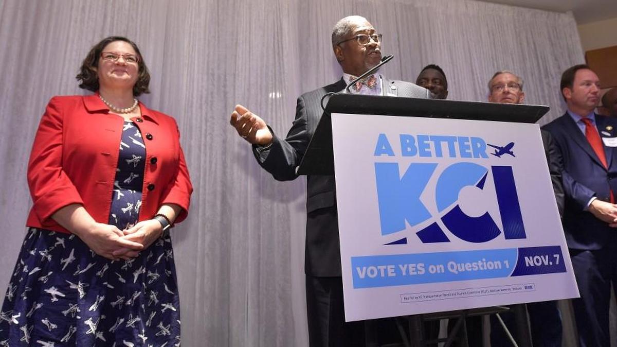 Kansas City Mayor Sly James and Councilwoman Jolie Justus celebrated Nov. 7, 2017 at the KCI vote watch party.
