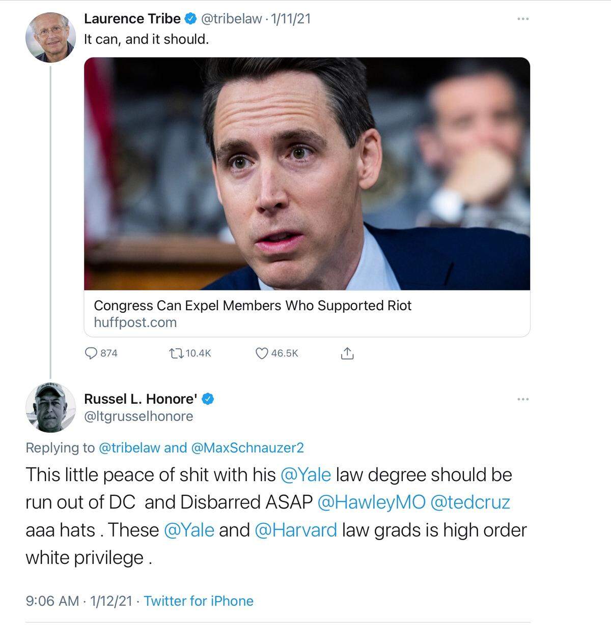 Lt. General Russel Honoré, who is leading the House review of the Jan. 6 attack, criticized Missouri Republican Sen. Josh Hawley in a now-deleted tweet.