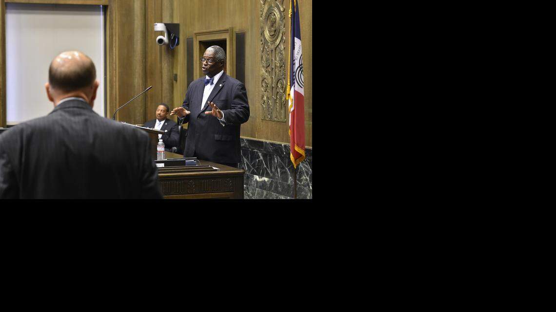 
One source of political friction for Mayor Sly James: his support of a plan to privatize ambulance billing. On Thursday, the City Council reversed course and repealed the plan. James clashed with Councilman John Sharp (left) on the issue.
