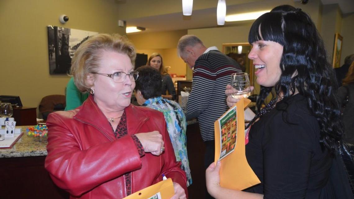 State Rep. Donna Pfautsch (left), a Harrisonville Republican — shown here before a community event in Cass County in November 2015 — announced last week she will seek reelection in 2018.