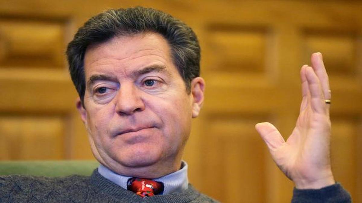 
Gov. Sam Brownback responded to a question Wednesday at his office in the Kansas statehouse in Topeka.
