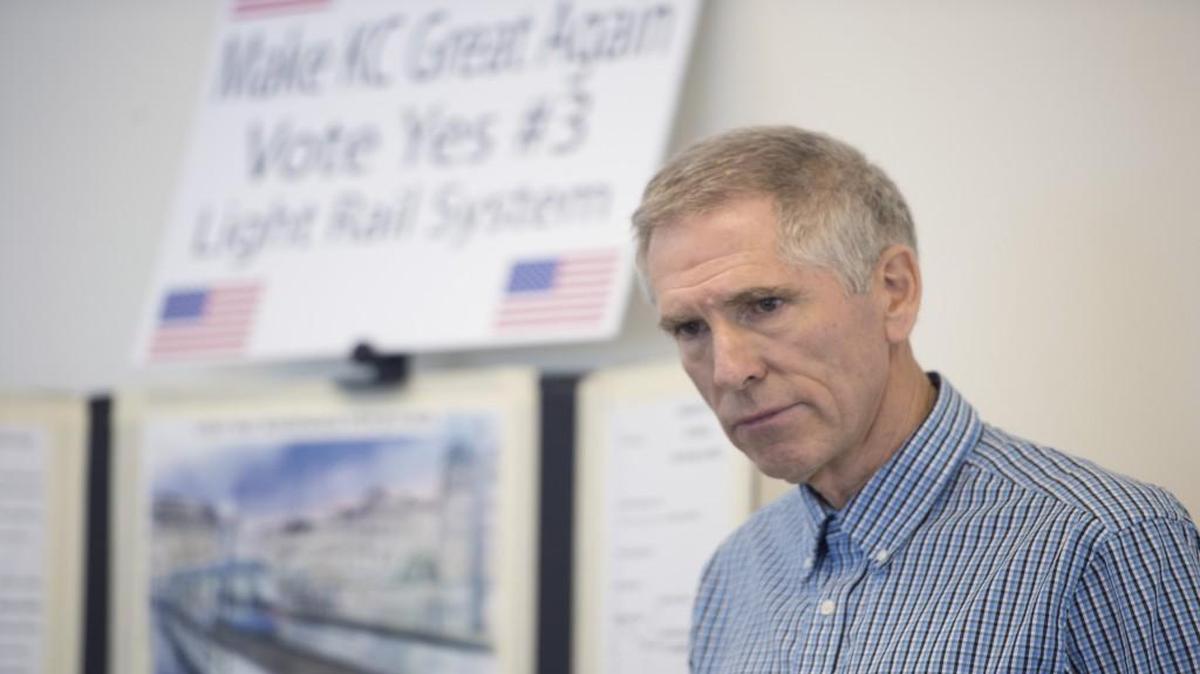Clay Chastain, who lives in Bedford, Va., is pictured visiting Kansas City to promote light rail campaigns.