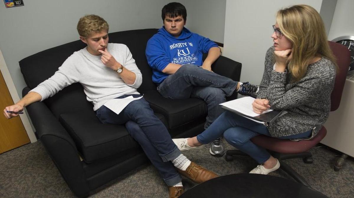 Three leaders of the University of Kansas Student Senate — Vice President Zach George (from left), chief of staff Adam Moon and Senate President Jessie Pringle — remained in their posts Wednesday despite calls for their resignation by some members of a committee of the student organization amid racial tensions on campus.