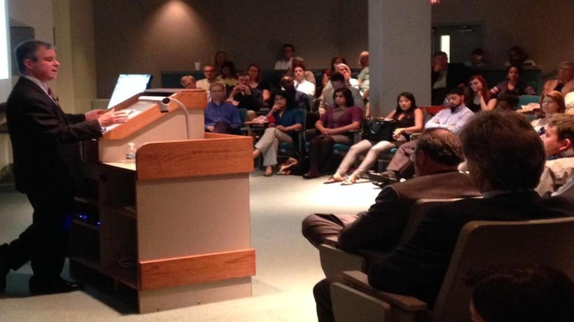Joshua Horwitz talks about gun violence at KU Med Center.