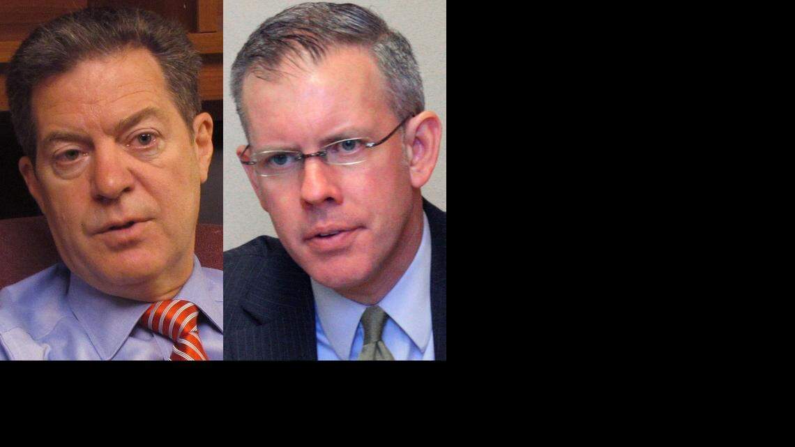 
Republican Kansas Gov. Sam Brownback (left) and Democratic challenger Paul Davis will debate each other Saturday at the Kansas State Fair in Hutchinson. 