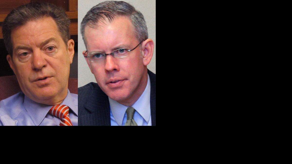 
Republican Kansas Gov. Sam Brownback (left) and Democratic challenger Paul Davis will debate each other Saturday at the Kansas State Fair in Hutchinson. 