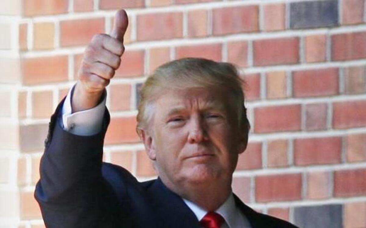 Republican presidential candidate Donald Trump gave a thumbs-up as he left the residence of Indiana Gov. Mike Pence in Indianapolis on Wednesday.