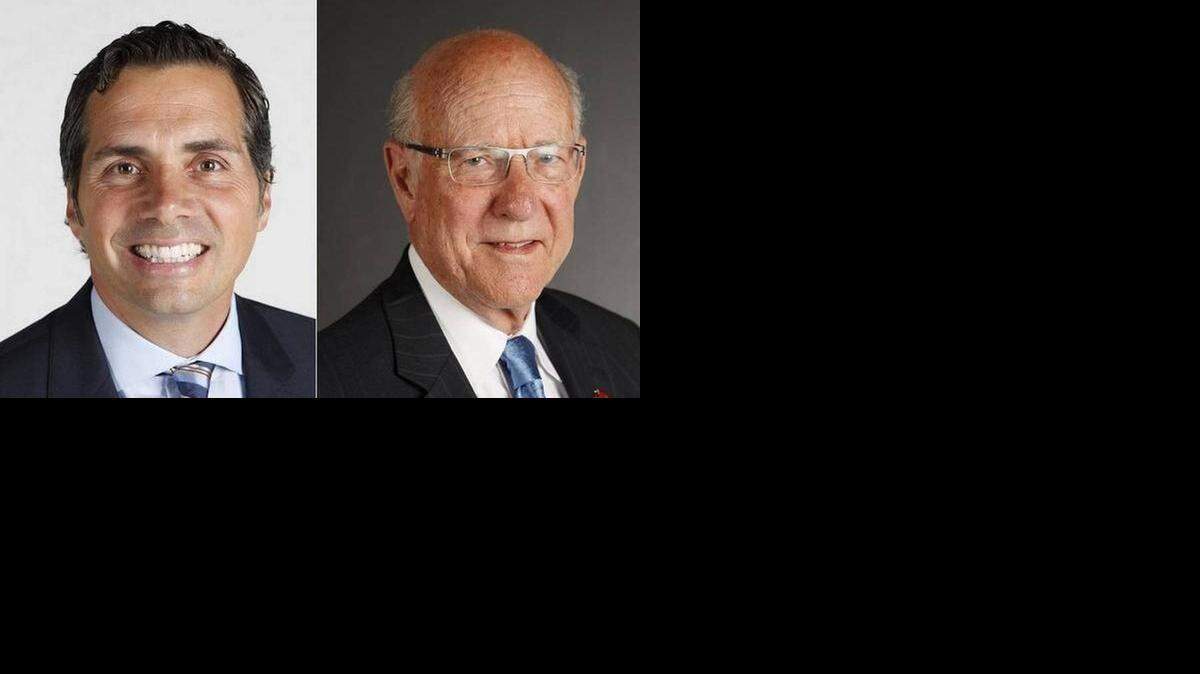
Greg Orman, left, and Pat Roberts
