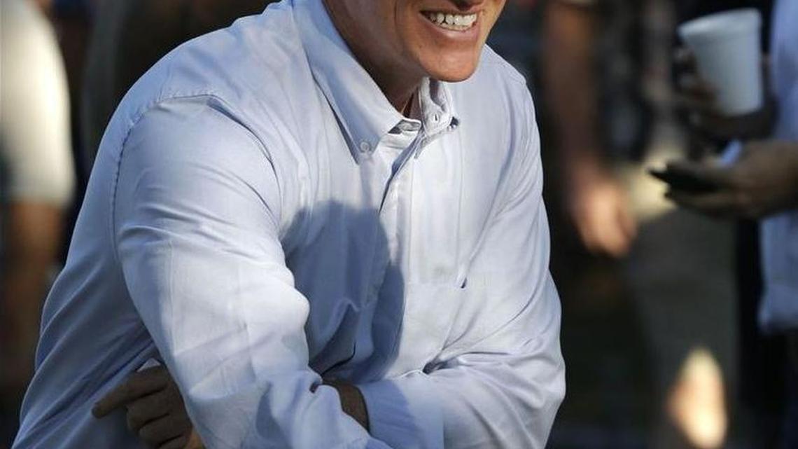 
Missouri Attorney General Chris Koster greets supporters at the Governor's Ham Breakfast at the Missouri State Fair in Sedalia, Mo., Thursday.
