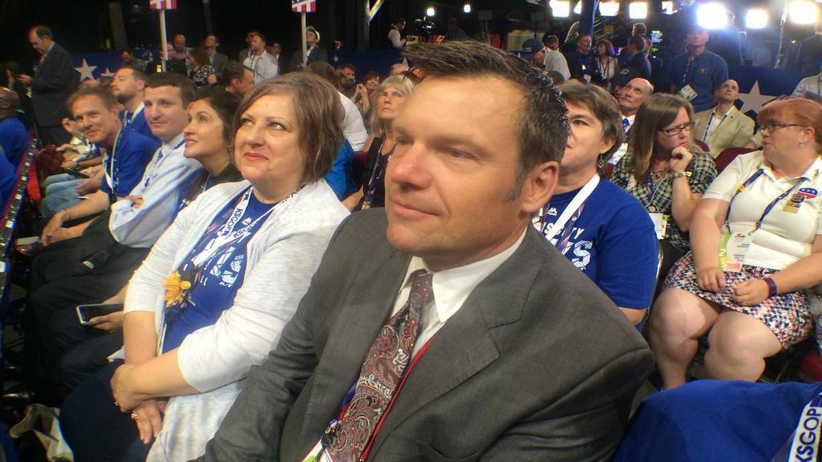 On Tuesday, Kansas Secretary of State Kris Kobach was on the floor of the Republican National Convention, where the conservative has been in high demand.