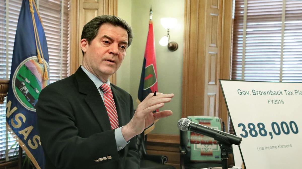 
Kansas Gov. Sam Brownback recently explained his tax proposals in Topeka.
