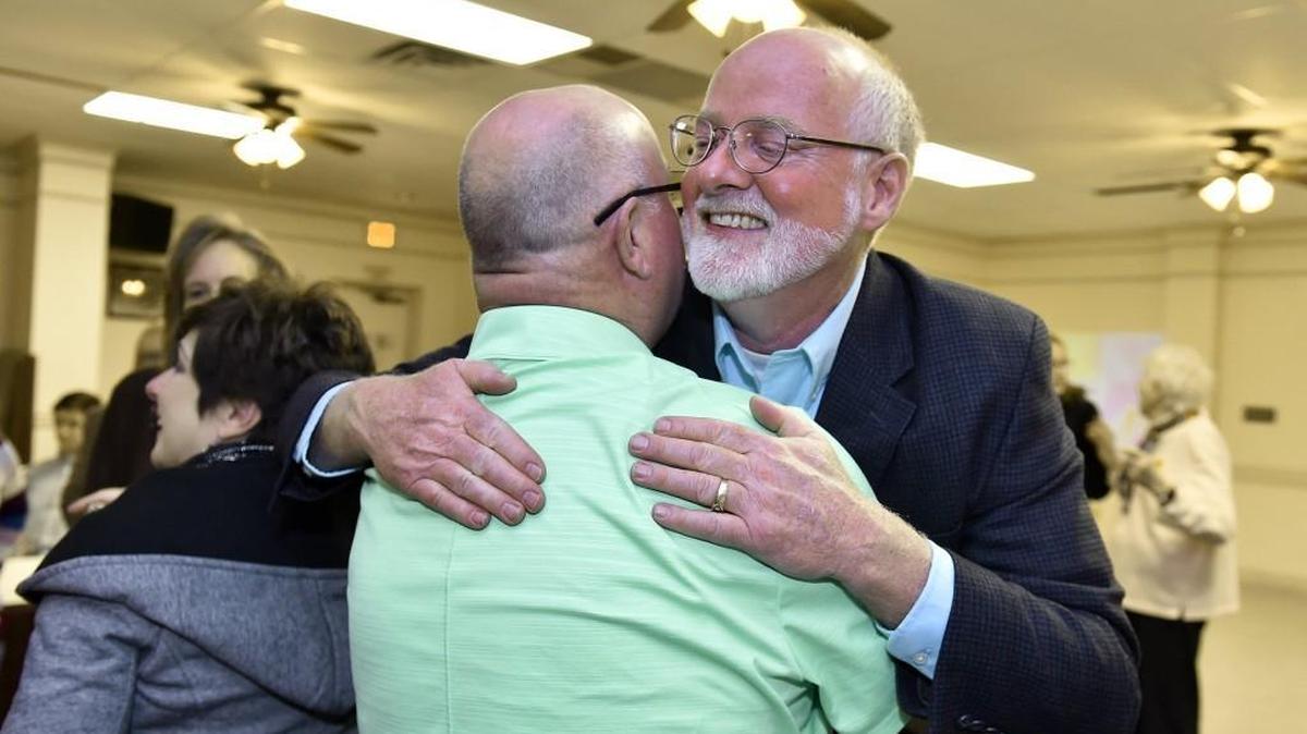 David Alvey celebrated his election as mayor of the Unified Government of Wyandotte County/Kansas City, Kan., in November 2017.