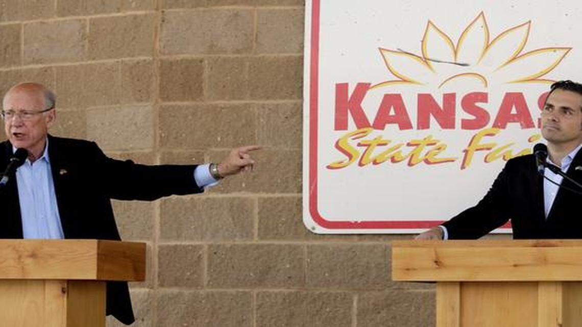 
Republican Sen. Pat Roberts (left) has been receiving millions in donations from groups outside Kansas in his race against independent candidate Greg Orman.
