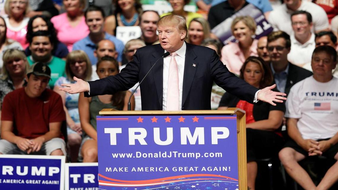 
Republican presidential candidate Donald Trump spoke at a rally July 25 in Oskaloosa, Iowa.
