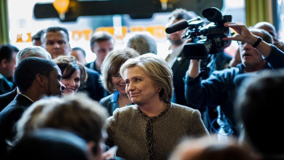 Hillary Clinton meets voters at Mapp's Cafe in Minneapolis, Minnesota, on Tuesday March.