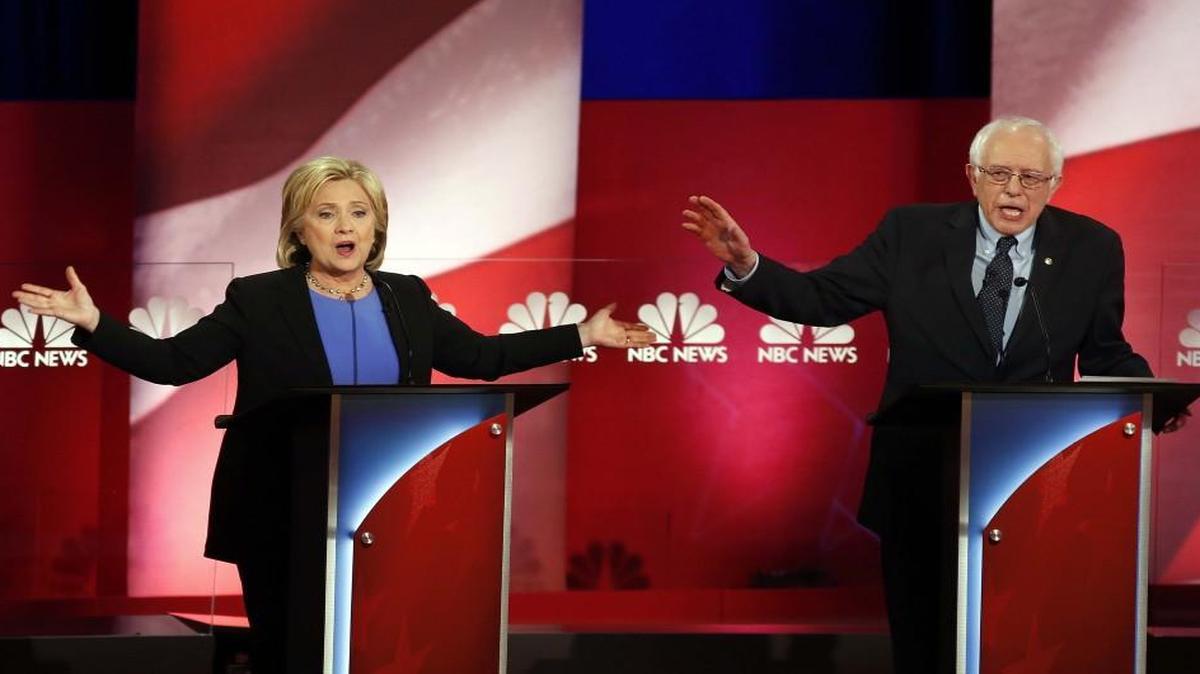 The Democratic presidential candidates are former Secretary of State Hillary Clinton and Sen. Bernie Sanders of Vermont.
