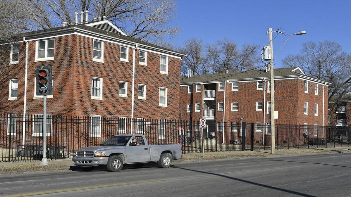 
These residential buildings in the 1200 block of Independence Avenue are part of the Chouteau Courts housing project.
