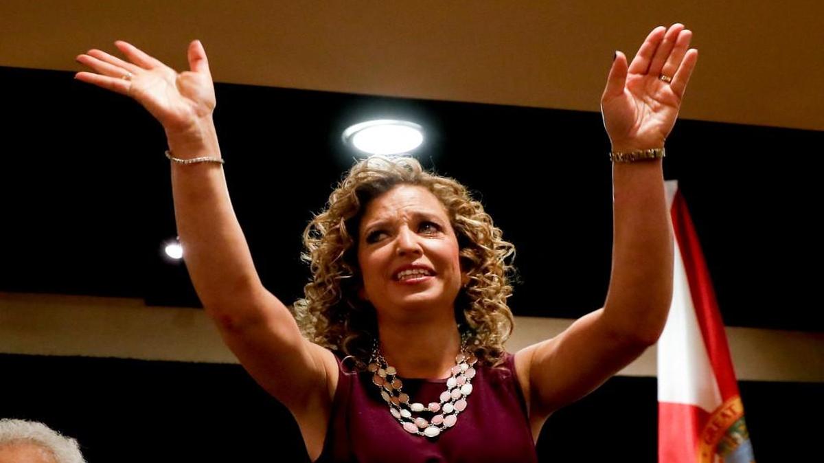 Debbie Wasserman Schultz on Monday in Philadelphia