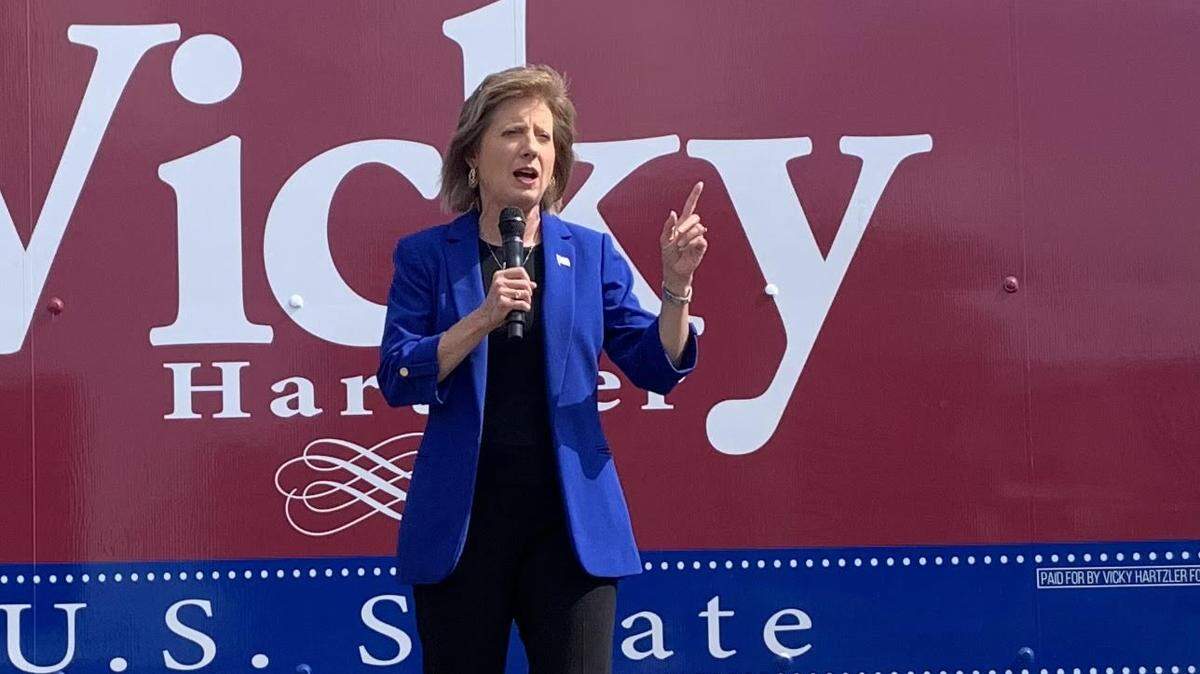 Rep. Vicky Hartzler speaks during a rally for her Senate campaign in Pleasant Hill on Thursday.