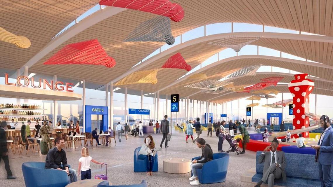 A rendering from Edgemoor on the interior of a new single terminal at KCI.