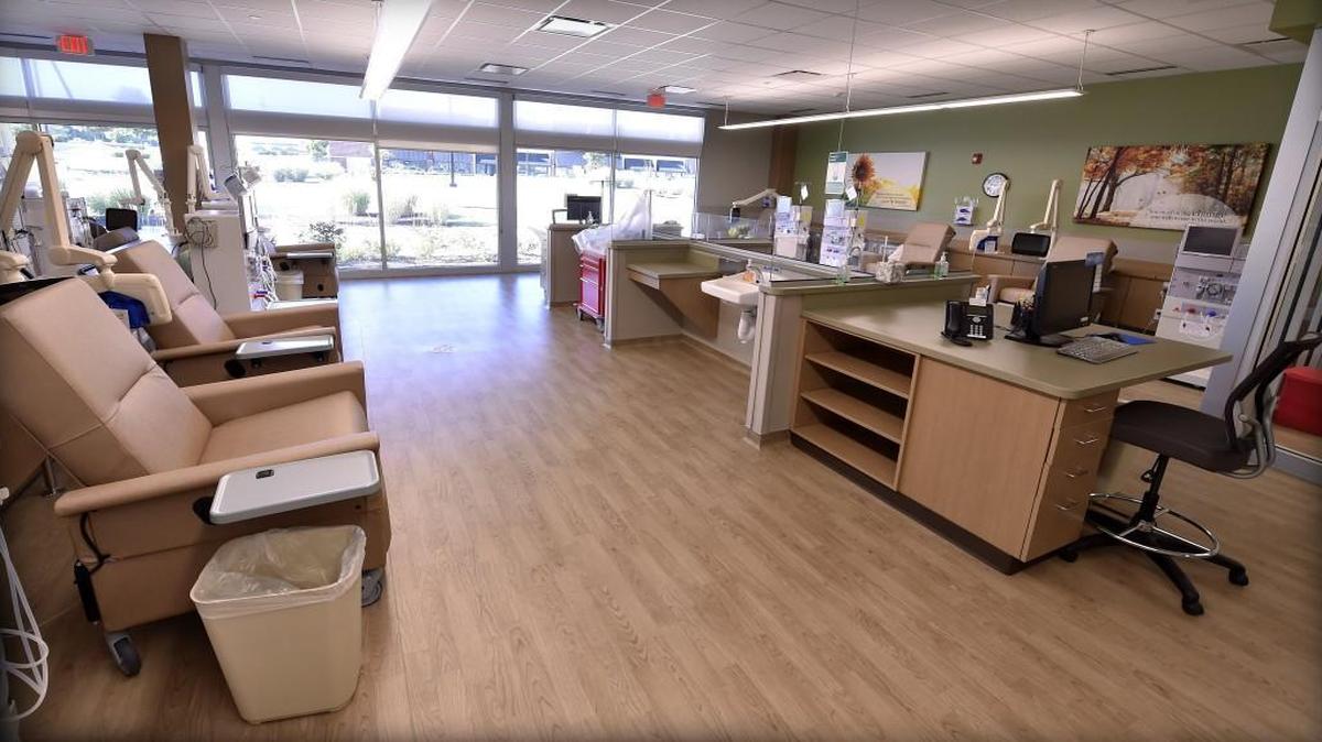 A DaVita dialysis clinic in Olathe sits largely unused as the clinic waits on an initial inspection for federal certification. Without certification, the clinic can’t accept Medicare, which covers the majority of patients on dialysis.