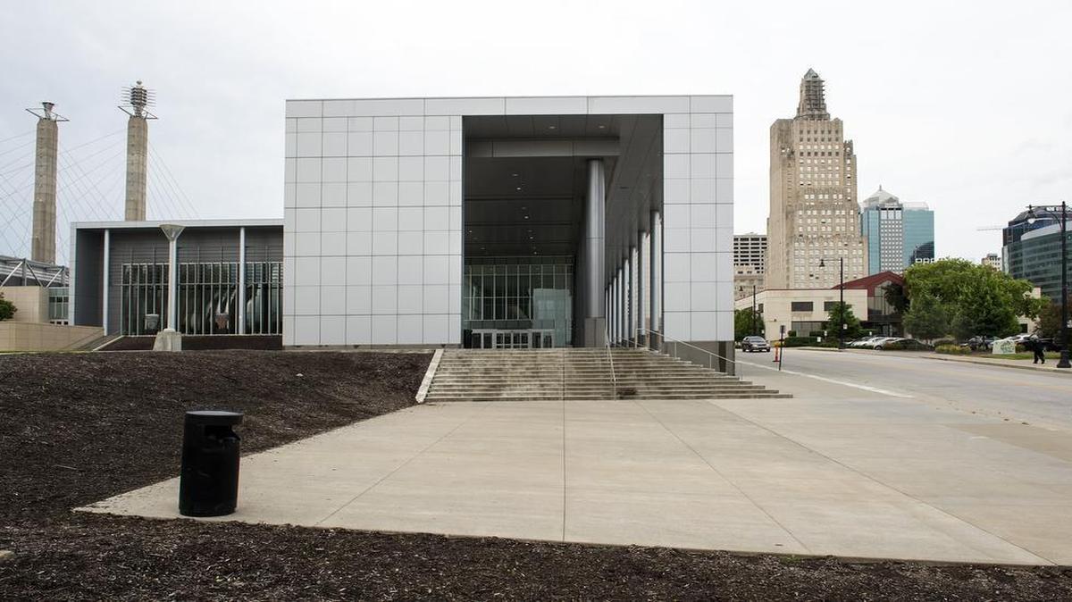 
The proposed location of the new Hyatt downtown hotel and convention center sits to the right of the Bartle Hall ballroom (center), viewed here from its southern side. 

