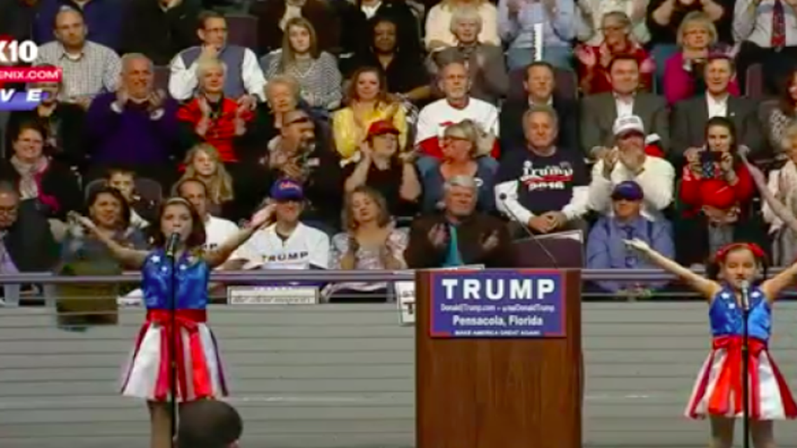 The USA Freedom Kids who performed at a Donald Trump rally on Wednesday took social media by storm.