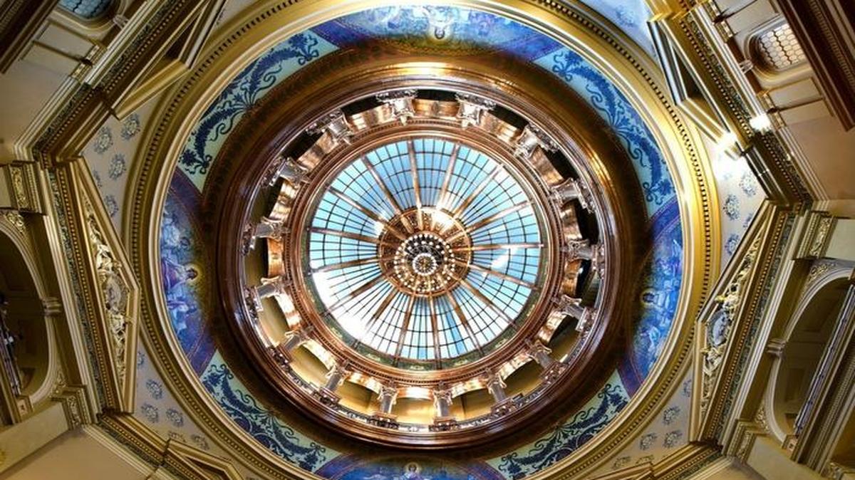 
The interior of the Kansas Capitol’s rotunda in Topeka. 
