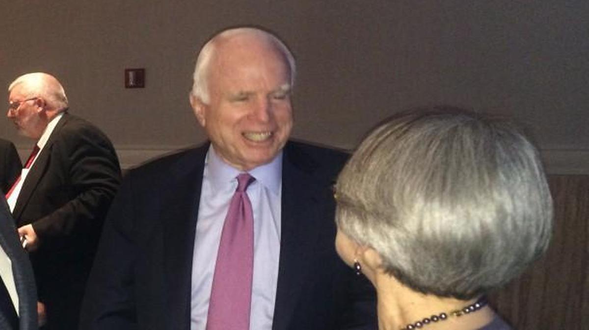 Sen. John McCain, an Arizona Republican, was in Kansas City Monday to receive the Harry S. Truman Good Neighbor Award.
