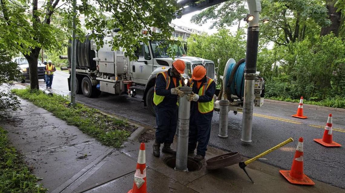 Water Department workers on the job in spring 2015