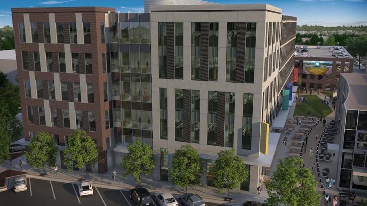 A rendering of the proposed Edison OP, which would combine apartments, office space and entertainment venues.