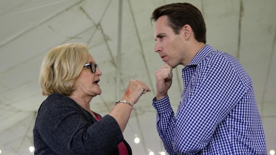 Missouri Attorney General Josh Hawley is one of four Republicans seeking the U.S. Senate seat held by Democrat Claire McCaskill. The two spoke at the Missouri State Fair in Sedalia in August.
