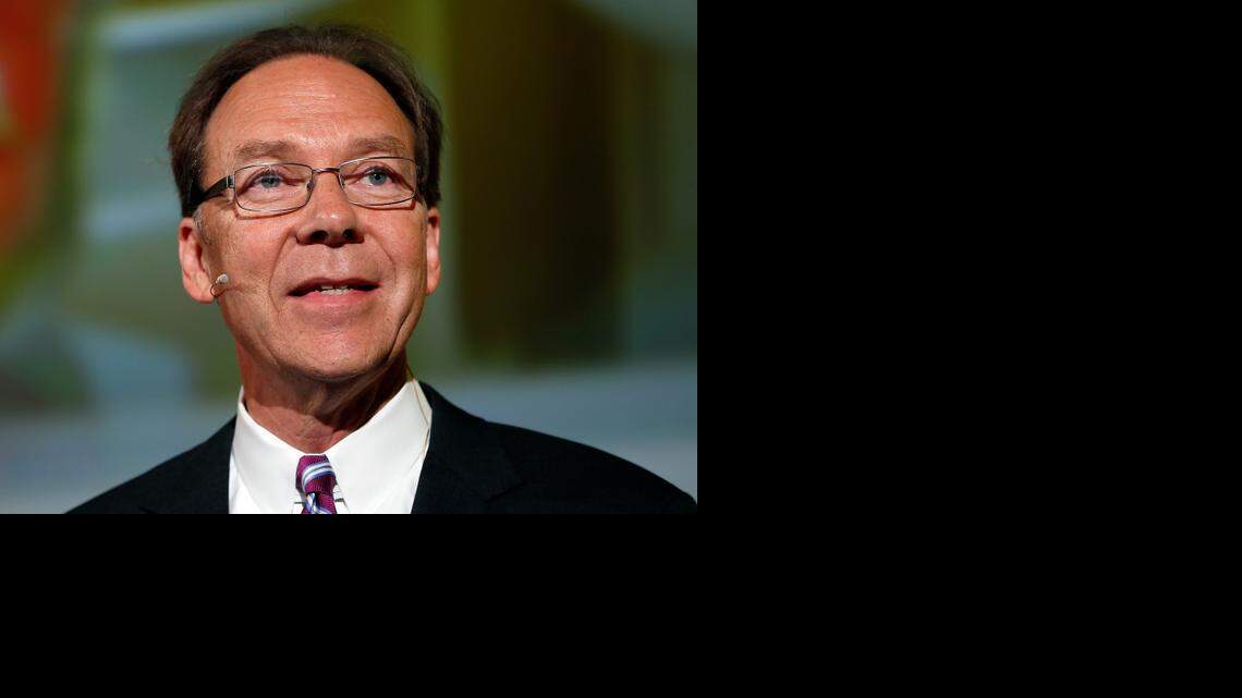 
Dan Hesse, CEO of the US telecommunications company Sprint, speaks during a keynote as part of the IFA, one of the world's largest trade fairs for consumer electronics and electrical home appliances in Berlin, Germany, Friday, Sept. 6, 2013.
