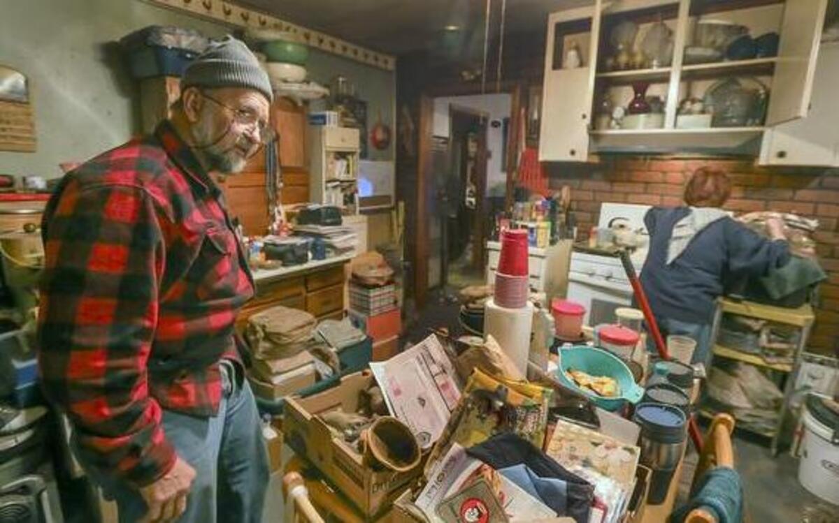 
Milan, Kansas residents Howard Yale and his wife Terry clean up their home after a nearby 4.8 earthquake struck the area on Wednesday. The couple thinks nearby fracking is causing the problem. 
