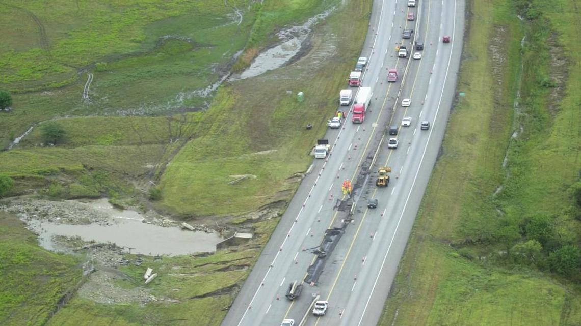 Six people, including five members of a Liberty family, died near mile marker 116 south of Emporia on Aug. 30, 2003. This was the scene the next day.