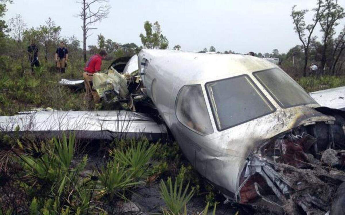 
Investigators scoured the site of the June 7, 2012, crash near Lake Wales, Fla. A report by the National Transportation Safety Board says the crash probably was caused by the inexperience of the pilot, Ronald Bramlage of Junction City, Kan., who was killed with his wife and four children.
