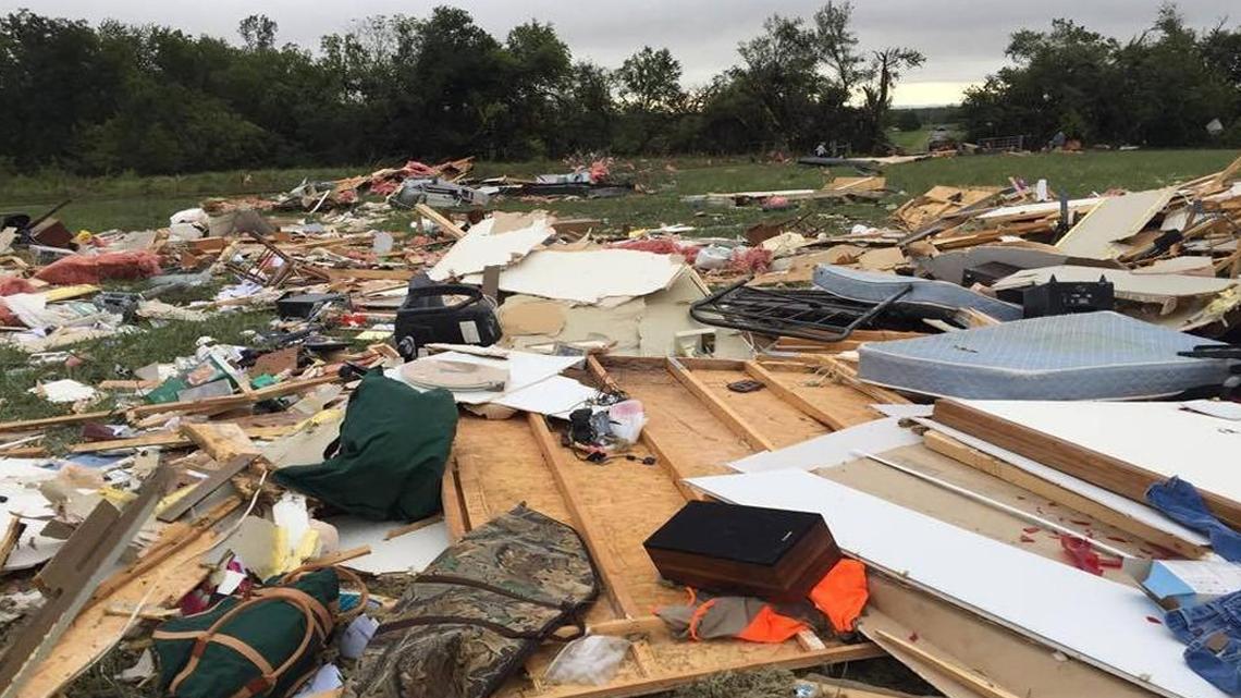 
Tornado damage west of Hillsdale Lake in Paola.
