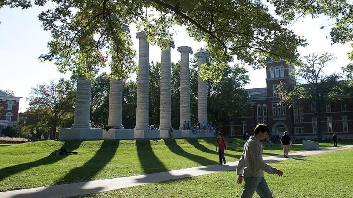 
The quad on the campus of the University of Missouri 
