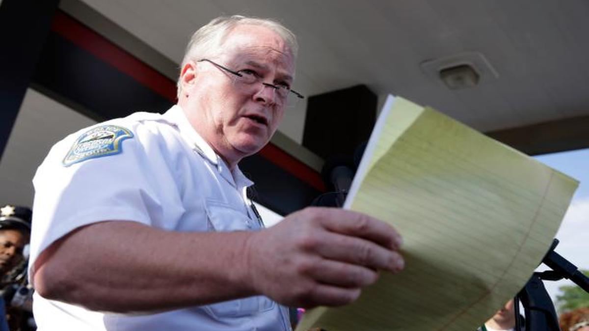 
Ferguson Police Chief Thomas Jackson at an August news conference in Ferguson, Mo. 
