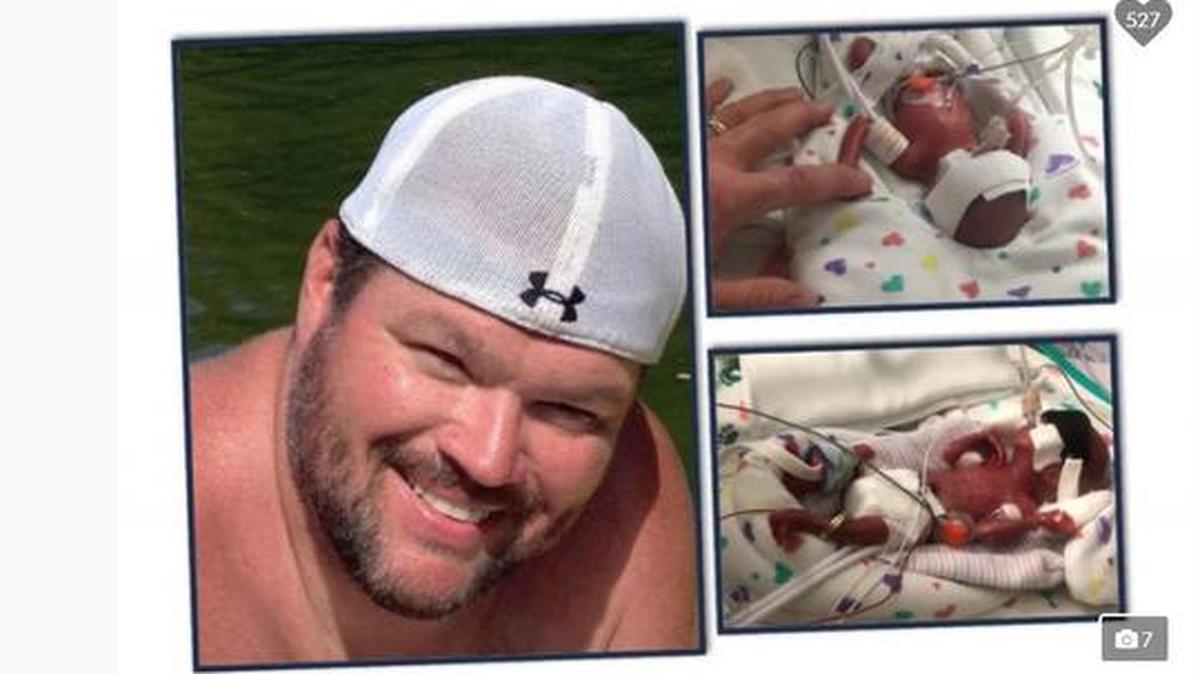 A GoFundMe account was created Wednesday, Feb. 8, for a St. Louis-area family whose 2-week-old daughter died after a premature birth and the father, Scott Beary, who was shot at a sports bar in Florissant days later.