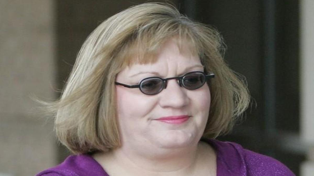 Susan Van Note (photographed in 2012 outside the Clay County Courthouse) is charged with two counts of first-degree murder in the slayings of her father, William Van Note, and his girlfriend, Sharon Dickson, at their Lake of the Ozarks vacation home.