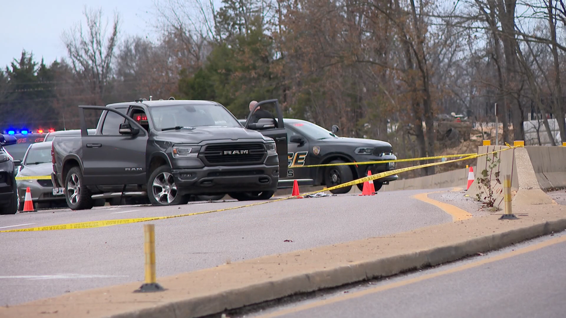 A woman was found dead in a pickup truck after a shootout between the driver and police in Missouri.