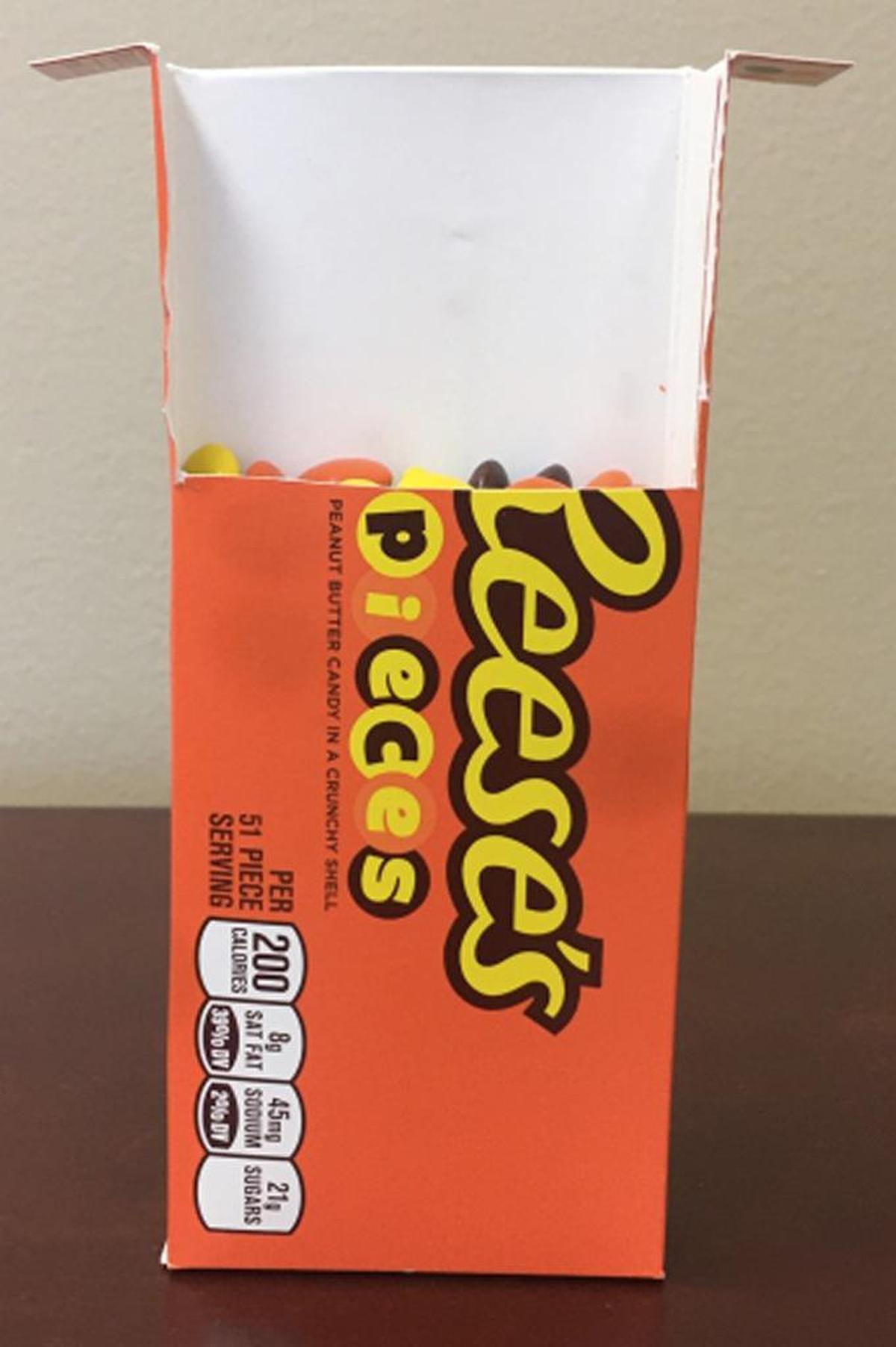 Robert Bratton included this photo of Reese’s Pieces in his lawsuit.