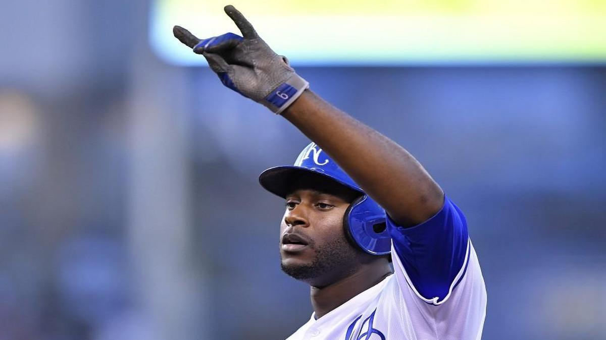 Kansas City Royals center fielder Lorenzo Cain celebrated during Wednesday’s game, which was the most viewed in Fox Sports Kansas City history.