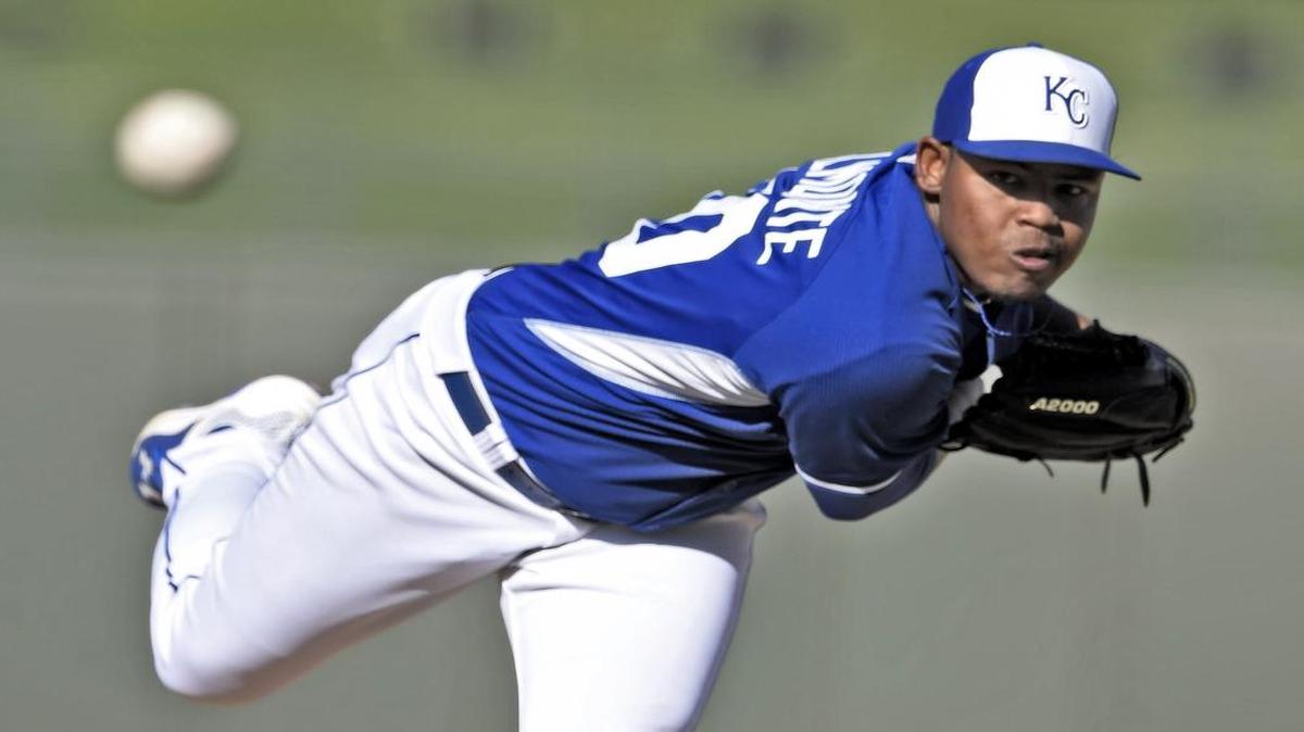 
Royals right-handed pitcher Miguel Almonte during spring training.
